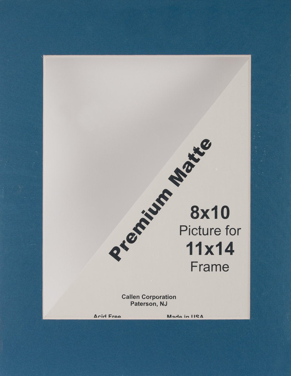 Callen Corporation Photo Mat 11'X14' Single Hand-Cut W/Bevel Edge, Dark Blue (Navy) W/White Core