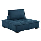 Modway Saunter Tufted Fabric Armless Chair, Azure