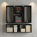 Onlinecaft Wooden Wall Mounted Floating Cube Shape Book Organizer Wall Shelves For Study Room Bed Room Guest Room Office Room Sh