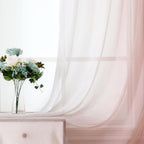 G2000 Sheer Curtains & Drapes 63 Inch Length Pink And White Ombre Curtains For Bedroom Living Room Window Curtains Light Filteri