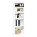 Furinno Jaya Enhanced Home 5-Tier Shelf Bookcase, White