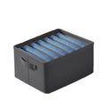 Fixturedisplays Wardrobe Closet Organizer Cloth Storage Bin 7 Slot Dark Grey Foldable Drawer Dividers Organizers for Jeans Pants
