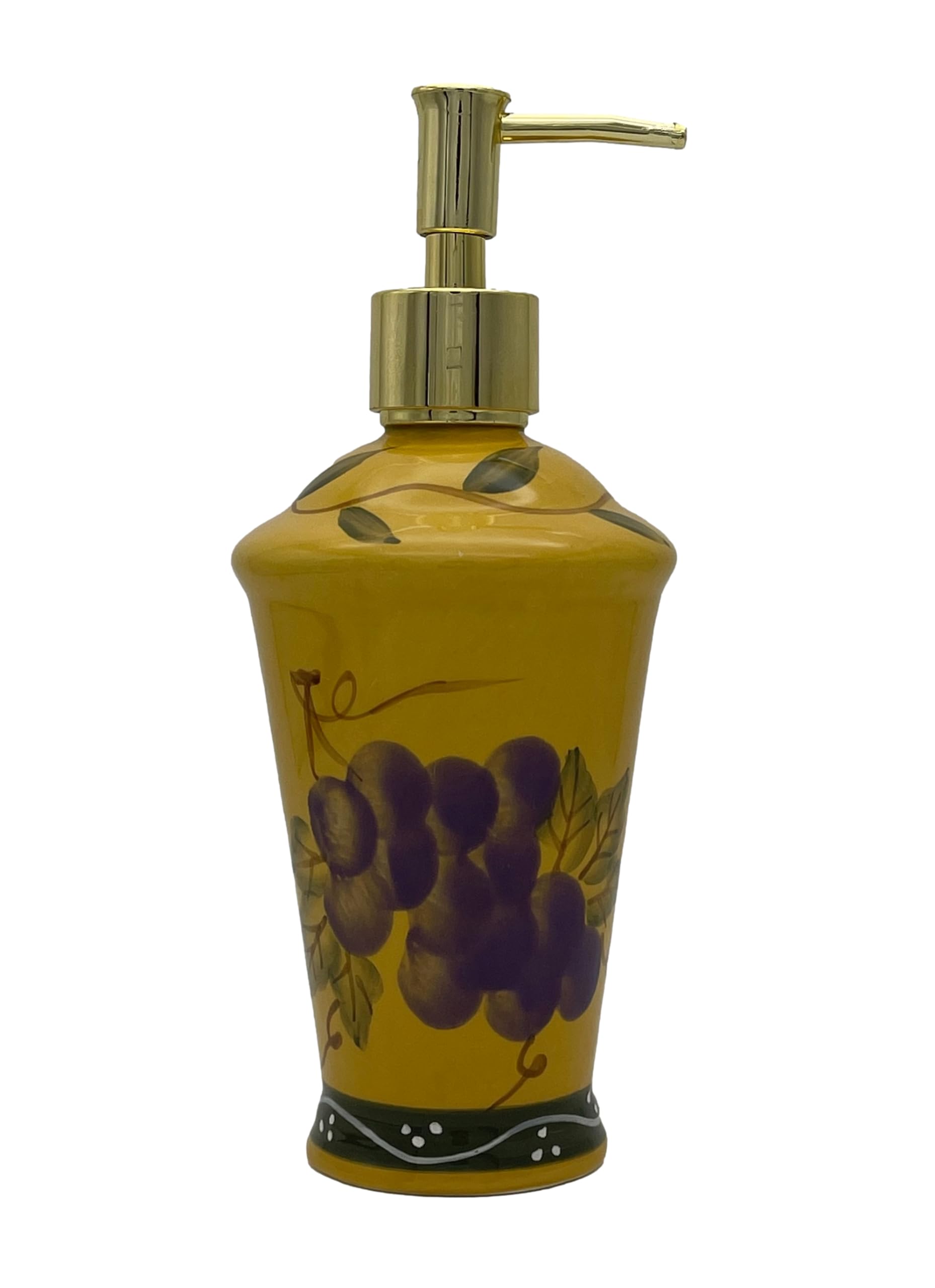 Ack Ceramic Hand Painted Tuscany Fruit D  Cor Refillable Soap Dispenser,Lotion Jar, Kitchen D  Cor, Bathroom D  Cor