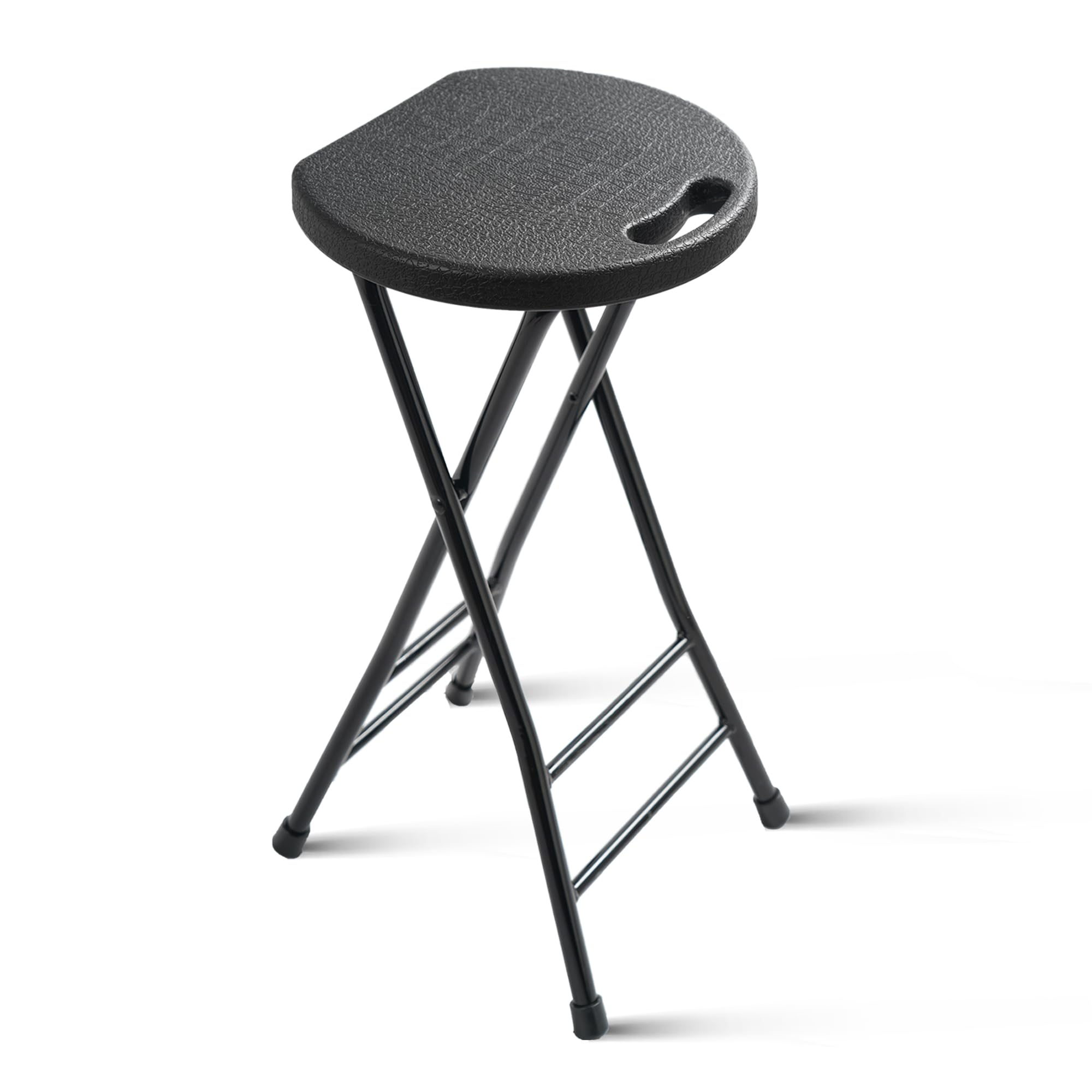 COOZMENT 24-Inch Folding Stool with Handle, Folding Bar Stool with Non-Slip Feet,Folding Chair,Indoor and Outdoor Foldable Stool