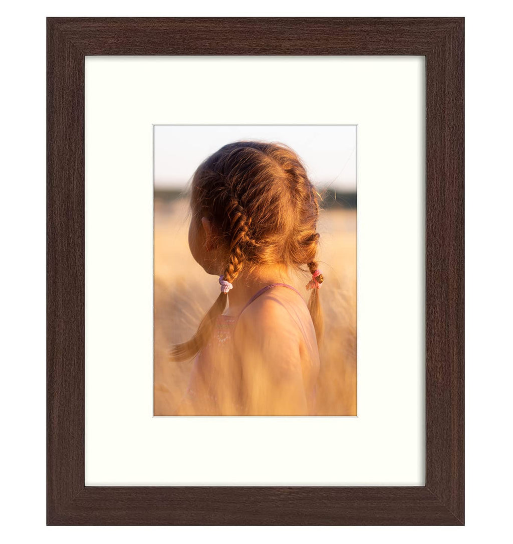 Golden State Art, Classic Picture Frame - 8x 10 Frame for 5 x 7 Photos, Brown