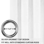 Smiletime White 84 In Long Velvet Curtains With Grommet, Thermal Insulated Super Soft Privacy Noise Reducing Light Filtering Vel