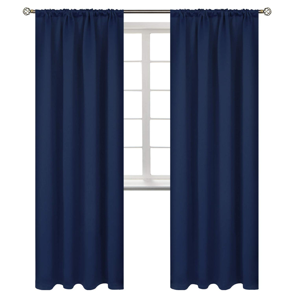 Bgment Rod Pocket Blackout Curtains For Bedroom - Thermal Insulated Room Darkening Curtain For Living Room, 52 X 84 Inch, 2 Pane