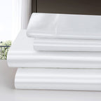 Homiest 3Pcs Satin Sheets Set Luxury Silky Satin Bedding Set With Deep Pocket, 1 Fitted Sheet + 1 Flat Sheet + 1 Pillowcase (Twin Xl Size, White)