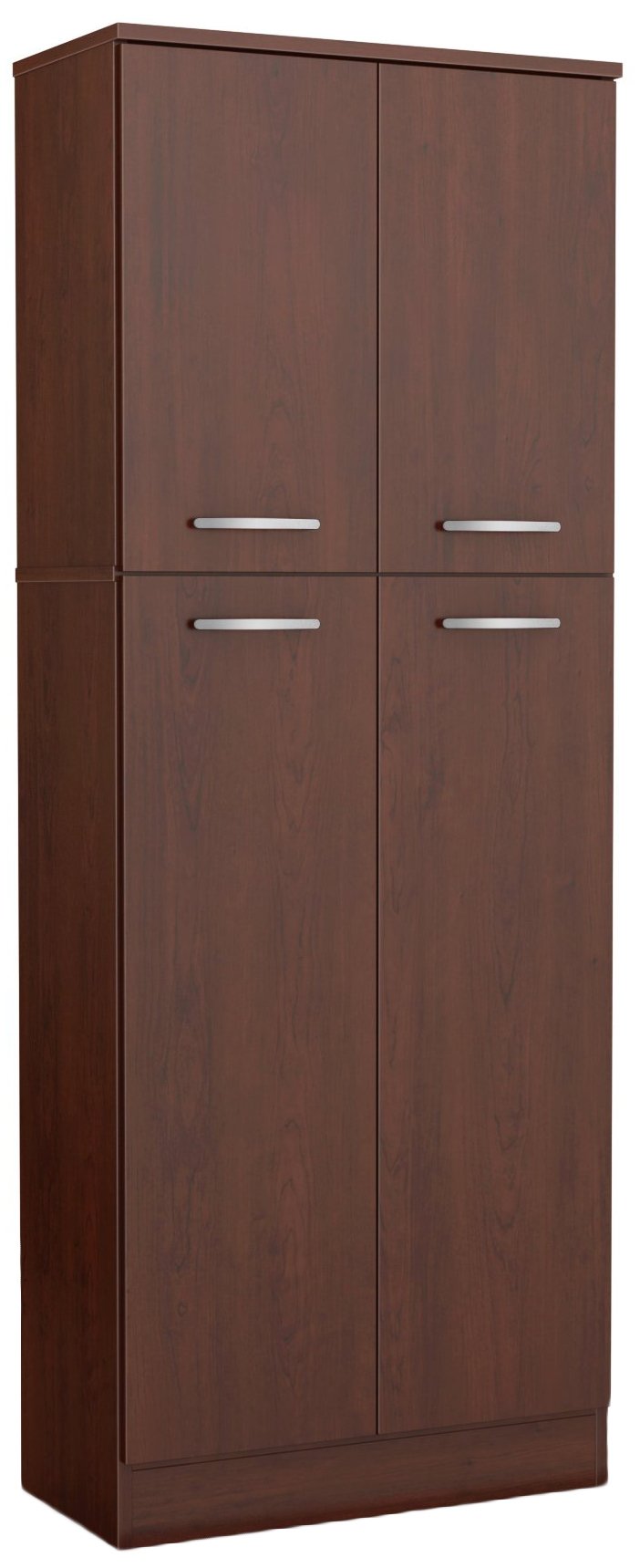 South Shore, Royal Cherry 4-Door Storage Pantry With Adjustable Shelves