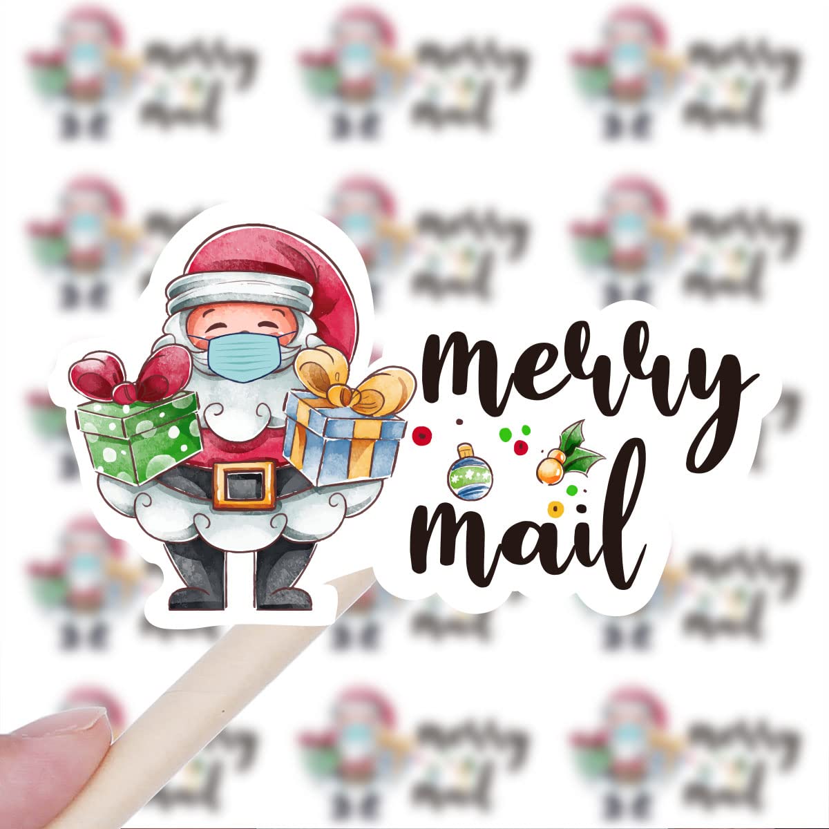 240 Pcs Thank You For Supporting Christmas Stickers,Cute Small Business Envelopes Stickers For Business Packages/Handmade Goods/