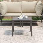 vidaXL Steel Patio Table - Durable Outdoor Coffee Table with Stable Top - Gray Lounge Table with Maximum Load Capacity of 242.5 lbs - 18.9"x18.9"x14.6" Dimensions – Assembly Required