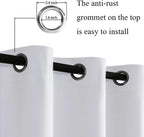 Jiuzhen Short Curtains Kitchen Half Window Blackout Curtains With Tiebacks For Baseroom Shadows, Grommet Curtains For Living Room, Set Of 2 Window Curtain Panels, 52 X 36 Inch Length,Greyish White