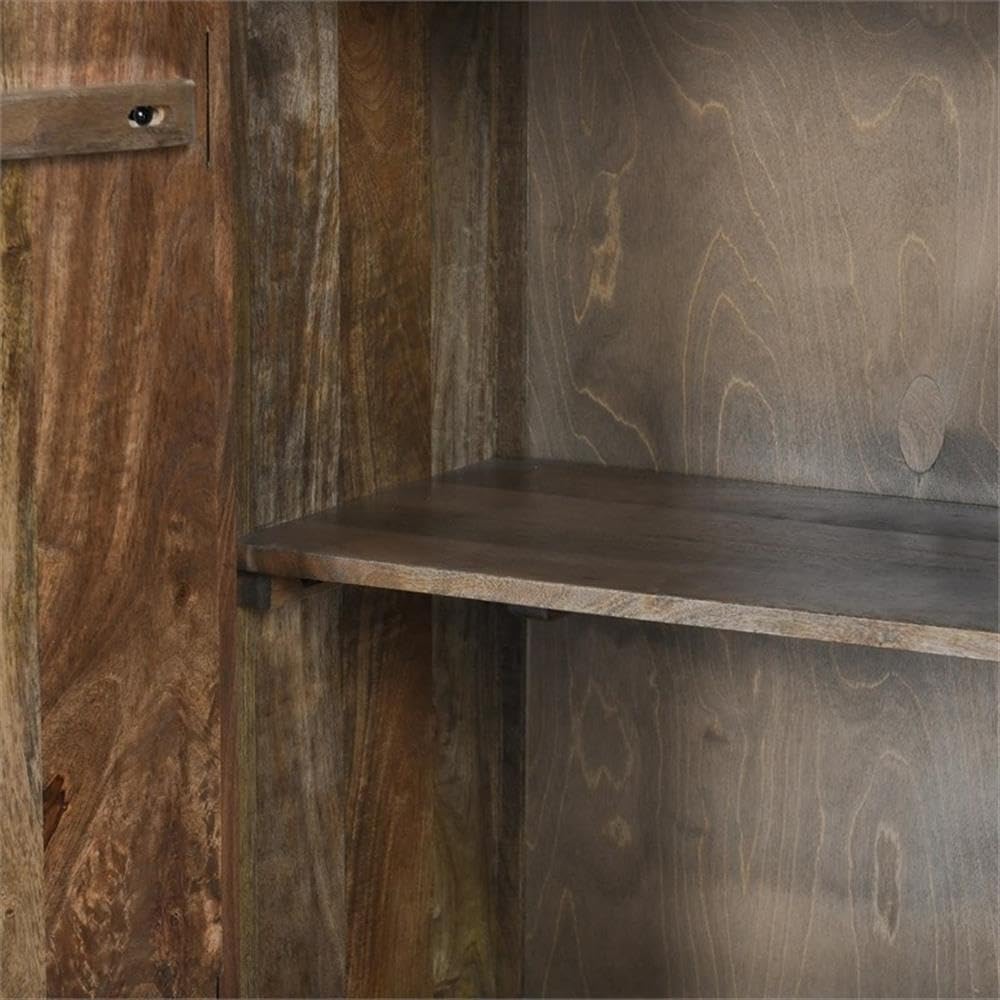 Kosas Home Viva 4-Drawer Transitional Solid Mango Wood Sideboard In Gray