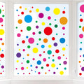 Whaline 194Pcs Back to School Window Clings Colorful Polka Dots Window Decals Double-Sided Large and Small Round Polka Dot Windo