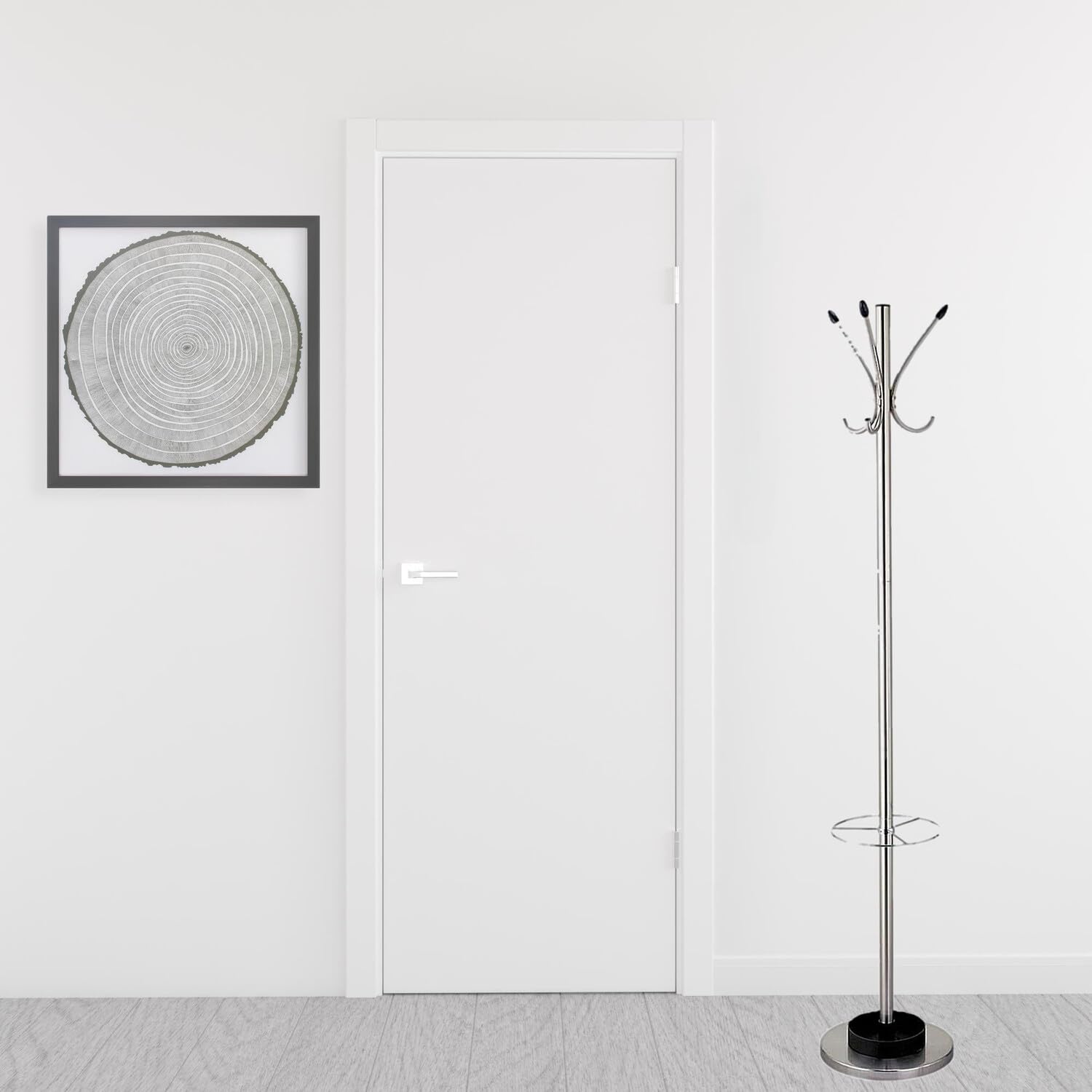HomeRoots 13' X 68' Brushed Steel Brushed Steel Stand Coat Rack
