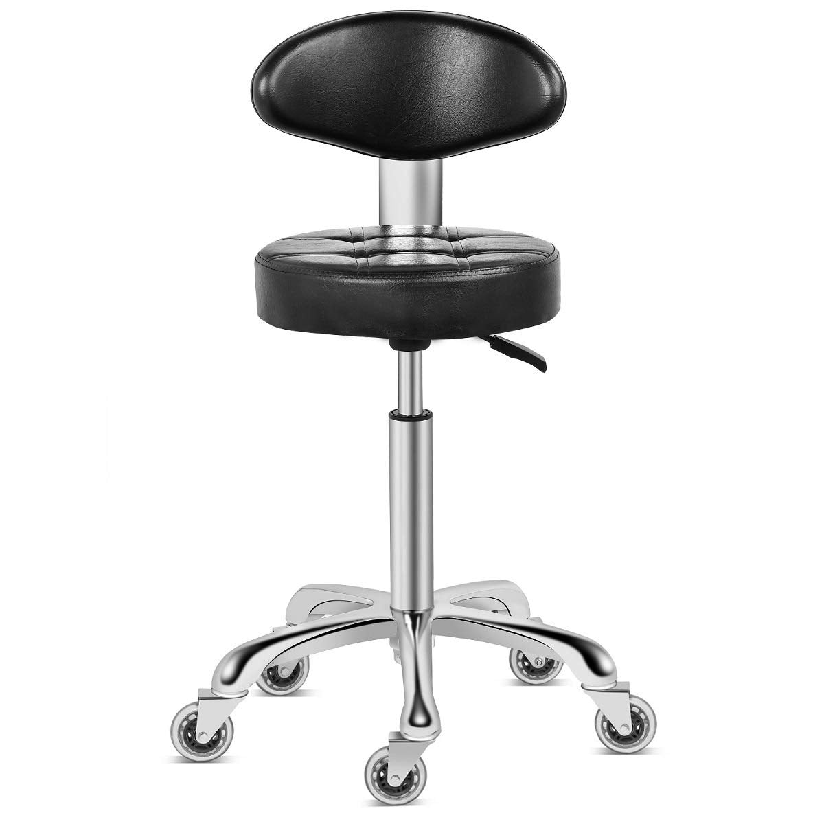 Kaleurrier Swivel Stool Chair Adjustable Height,Heavy Duty Hydraulic Rolling Metal Stool for Kitchen,Salon,Bar,Office,Massage (w