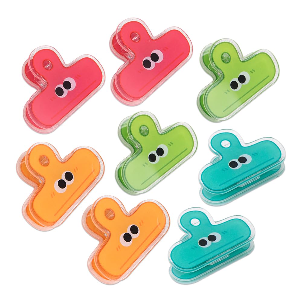 Zorza 8Pcs Cute Cartoon Small Eye Clip Binder Fun Decorative Binder Food Clips Ideal For Sealing Snack Potato Chip Bags Clips An