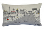 HomeRoots Cream 24' White Paris Daylight Skyline Lumbar Decorative Pillow