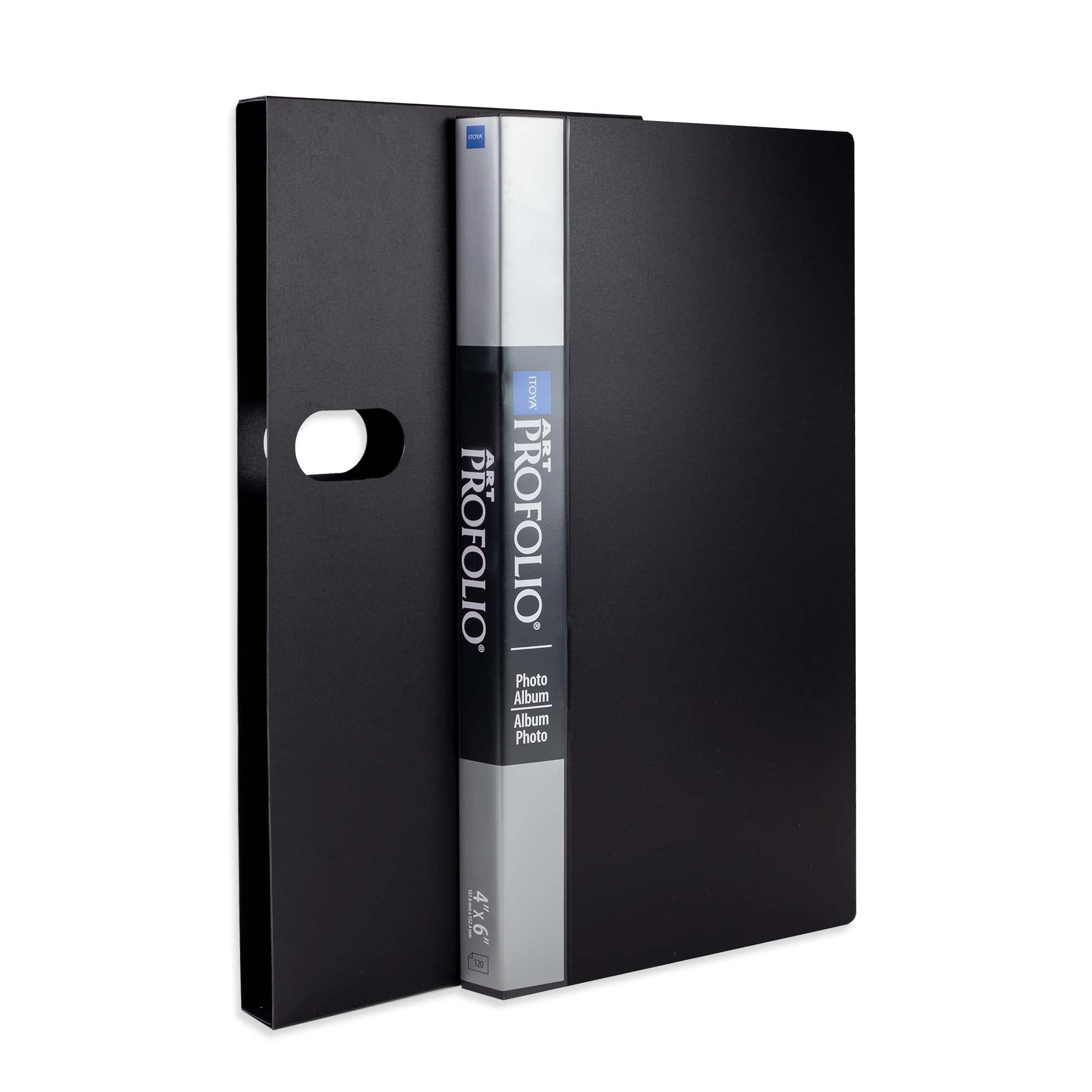 Itoya OL-120 Art Profolio Photo Album 3 4x6 inches Photos Per Page with Protective Sleeve 120 Pockets Black
