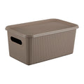 Kolorr Ribbed Baskets Small Pack of 1 With 1 Standard Lid (NonAirtight LooseFit Cover) Multipurpose Plastic Storage Baskets Fo