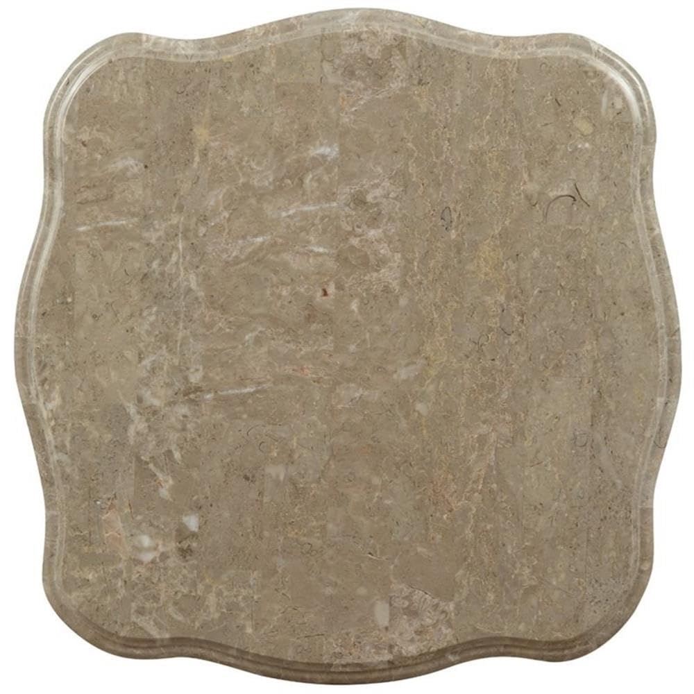 Acme Gorsedd Square Marble Top End Table in Golden Ivory
