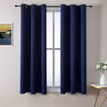ChrisDowa Grommet Blackout Curtains for Bedroom and Living Room - 2 Panels Set Thermal Insulated Room Darkening Curtains (Navy B