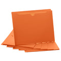 Orange File Jackets, 2 Inch Expansion, Letter Size, Reinforced Straight-Cut Tab, 6 Pack