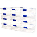HOMZ Secure Latch, Clear Plastic Storage Organizer Bins, 15.5 Qt, 12 Pack