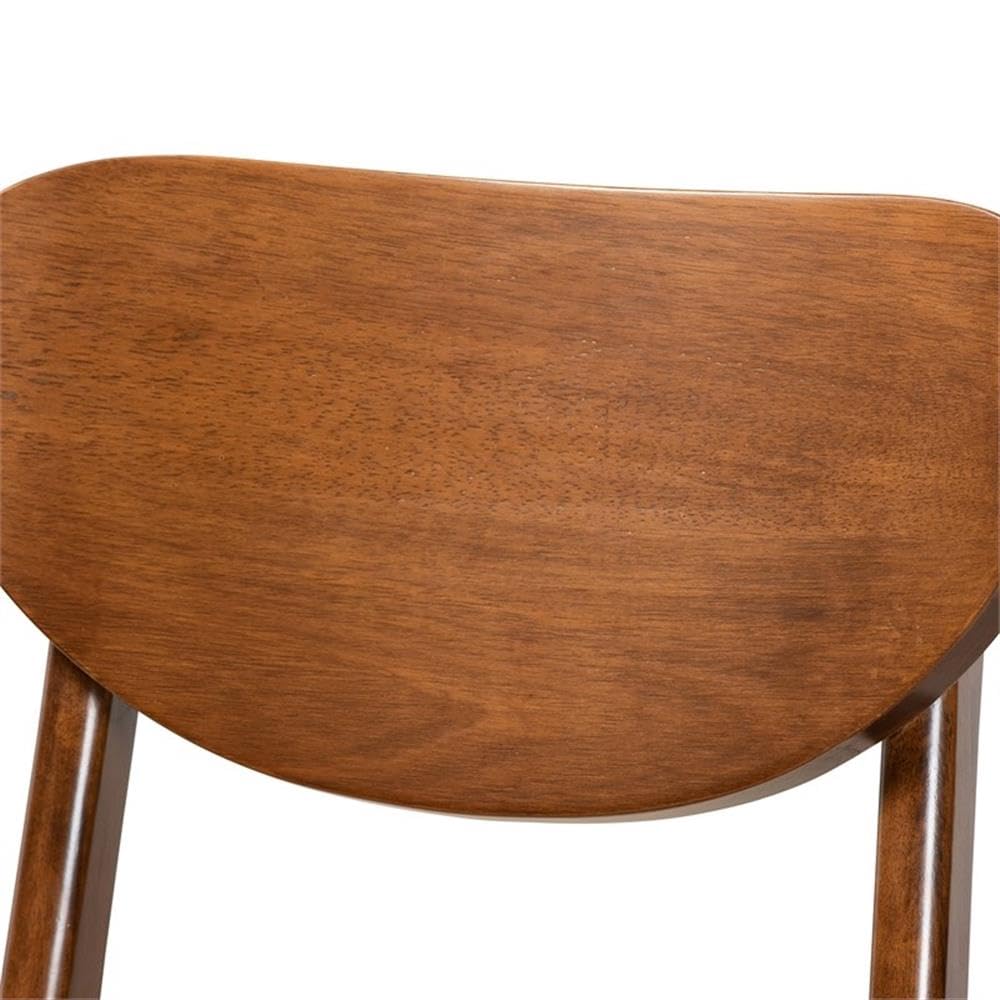 Baxton Studio Katya Mid-Century Modern Grey Fabric Upholstered and Walnut Brown Finished Wood 2-Piece Counter Stool Set