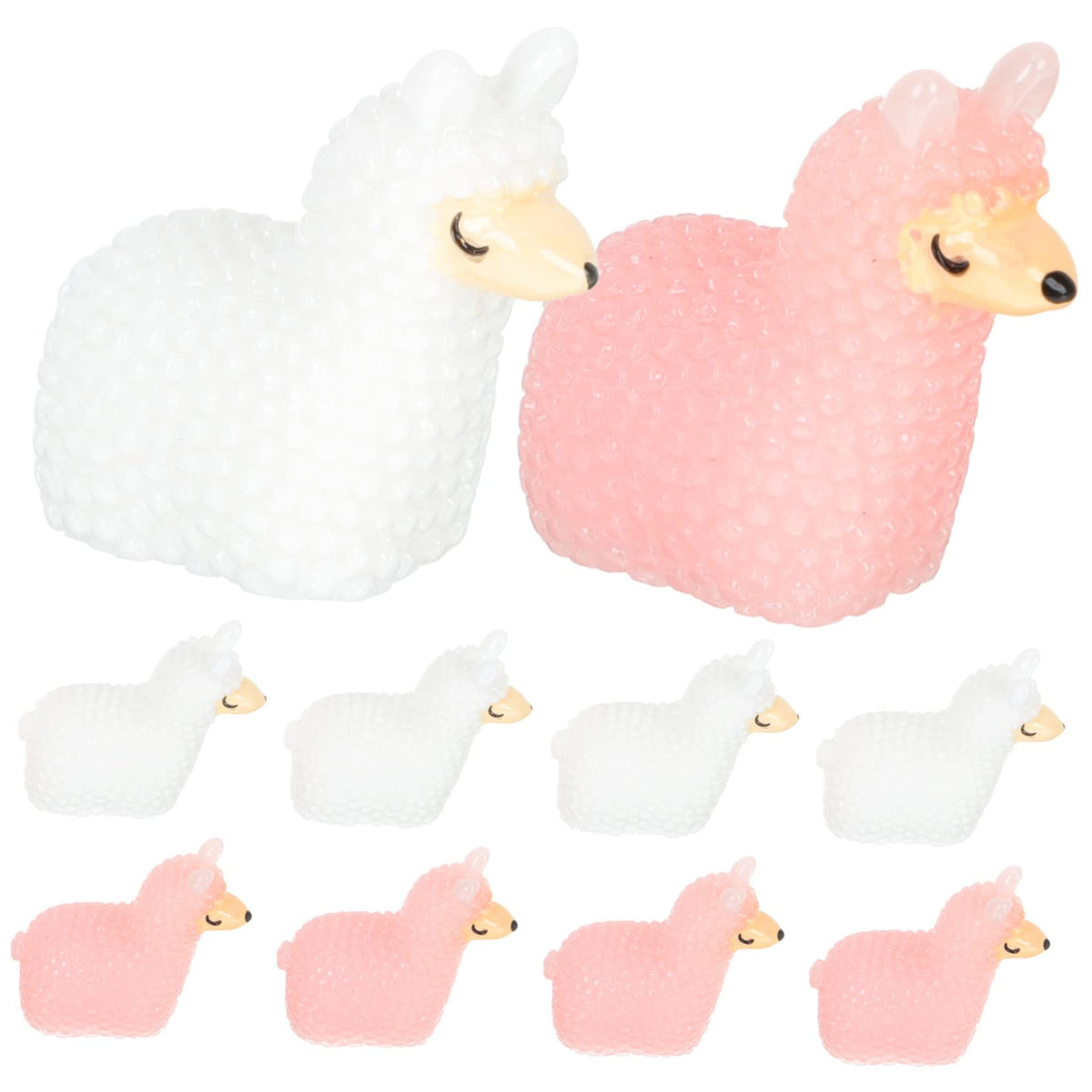 Aboofan 20Pcs Desktop Resin Learning Crafts Topper Lovely Miniature Model Decorative Charms Making Cute Alpacas Cartoon Diy Orna