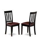 East West Furniture NIAN5-BCH-LC 5 Piece Kitchen Set for 4 Includes a Rectangle Dining Room Table with Butterfly Leaf and 4 Faux Leather Upholstered Chairs, 36x66 Inch, Black & Cherry