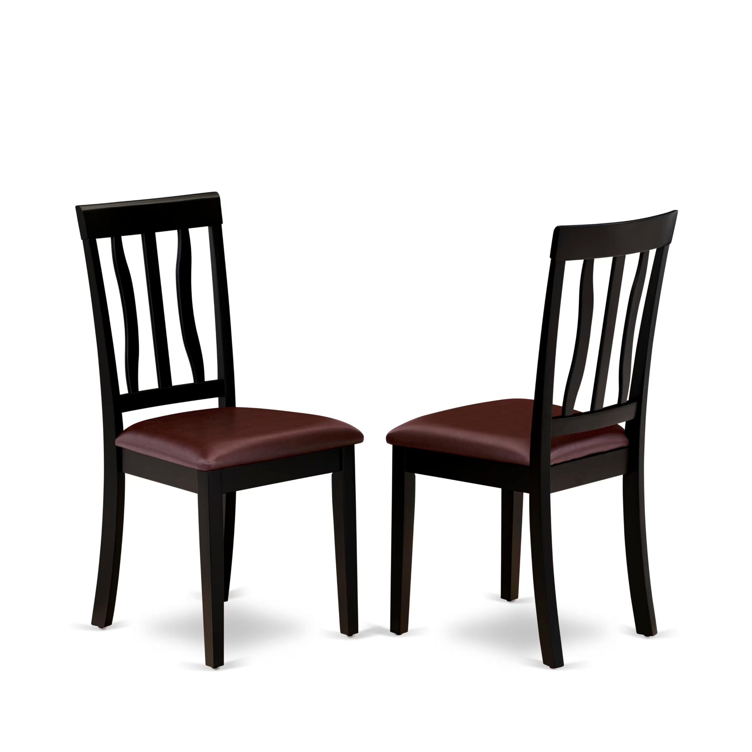 East West Furniture WEAN5-BCH-LC 5 Piece Dining Set Includes a Rectangle Dining Room Table with Butterfly Leaf and 4 Faux Leather Upholstered Chairs, 42x60 Inch, Black & Cherry