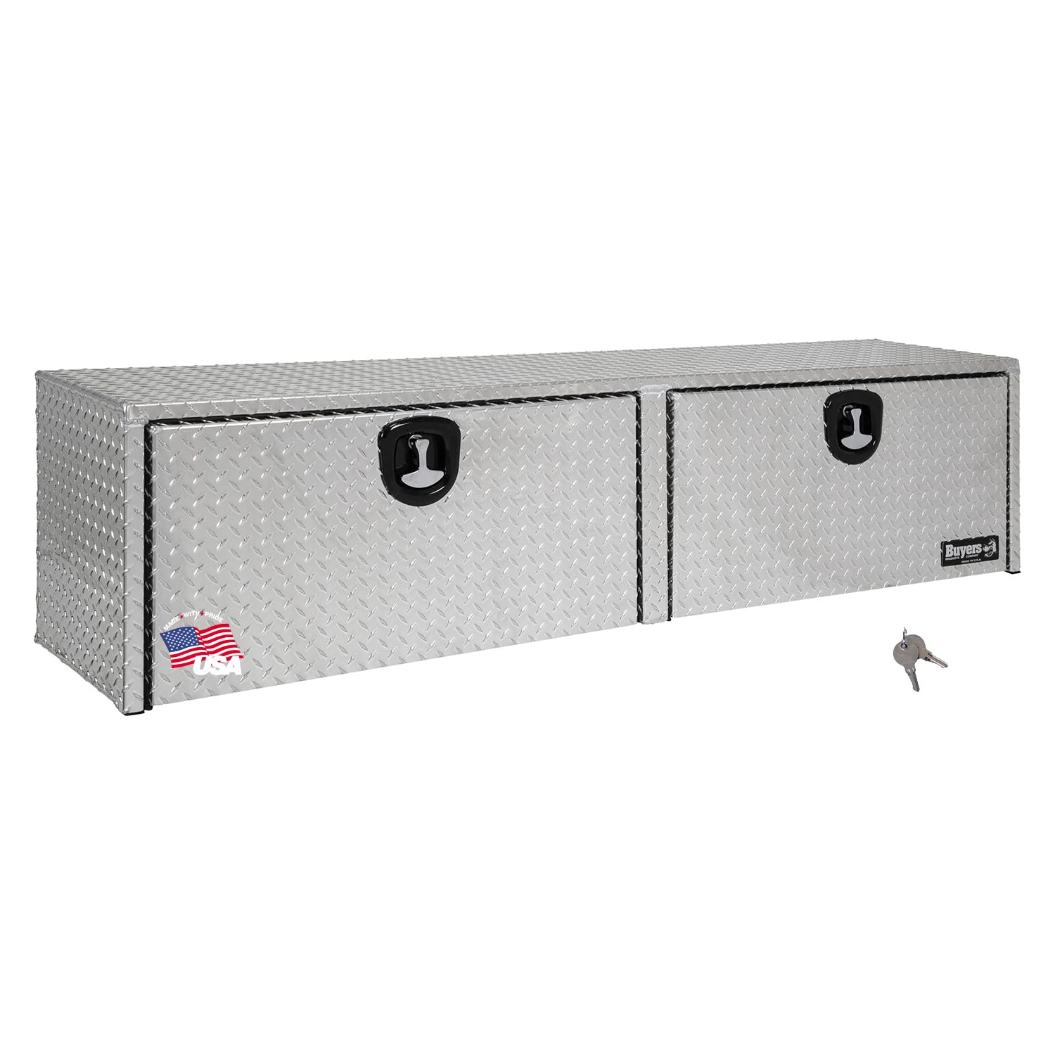 Buyers Product 1701563 Silver Aluminum Diamond Tread Topsider Truck Tool Box, 72 x 18 x 16 Inch, Made in USA, Professional-Grade