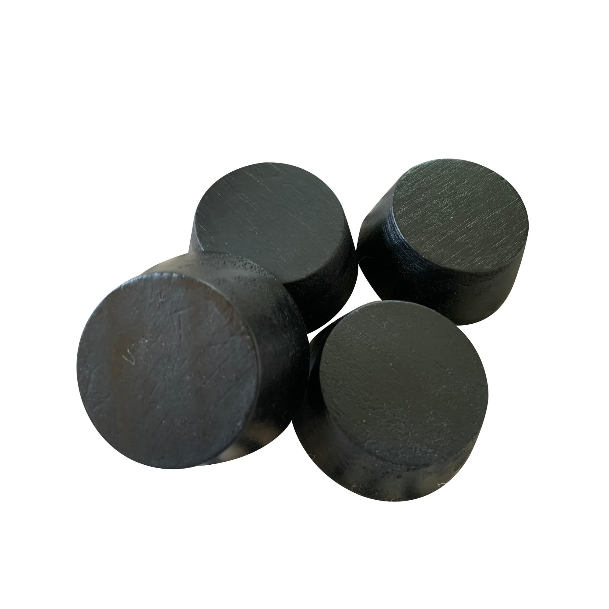 Prime Woodcraft Walnut Wood Furniture Risers - 1 Inch Height, 4 Risers, Black - Extra Height For Cleaning & Convenience - Bed Ri