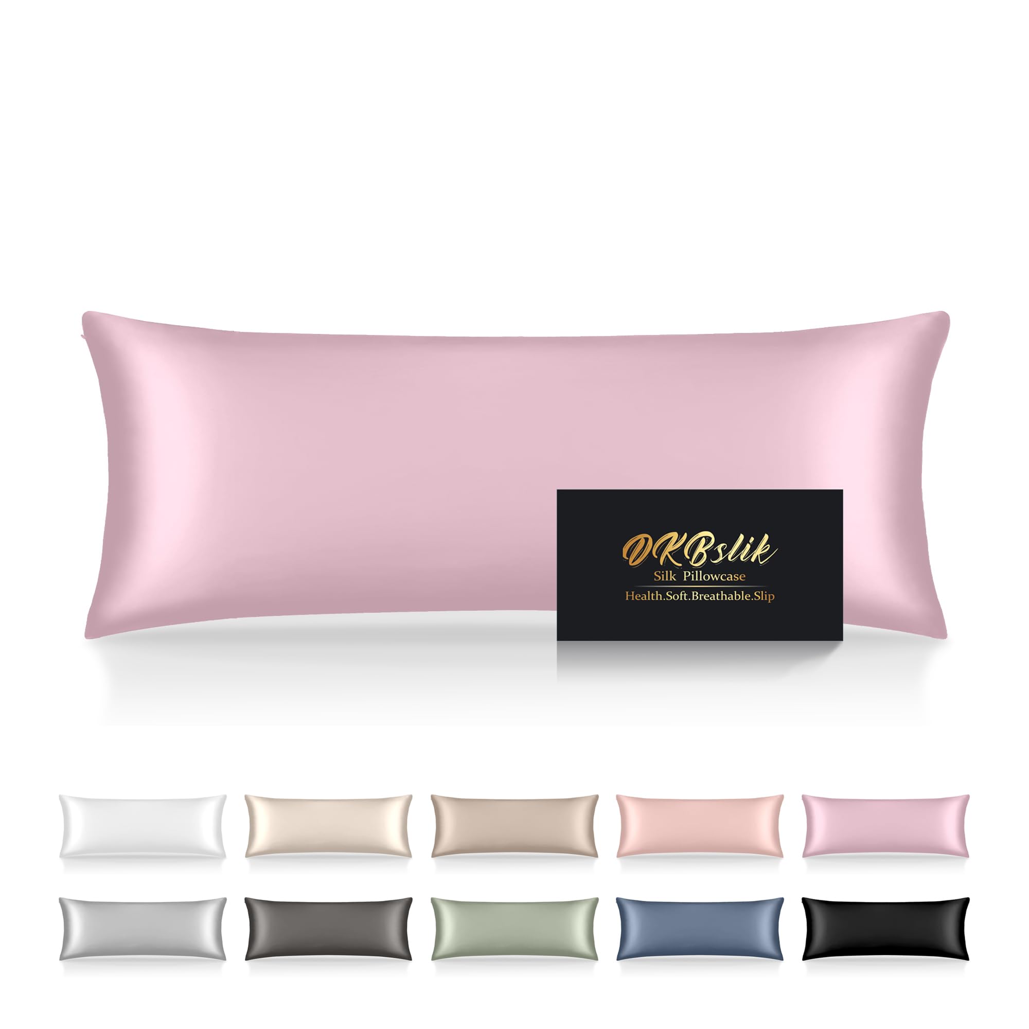 Silk Body Pillow Cases, Mulberry Silk Body Pillow Cover With Zipper, Smooth, Anti Acne, Cooling Sleep Both Sides Natural Silk Sa