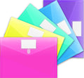 Sooez 5 Pack Plastic Envelopes Poly Envelopes, Clear Document Folders Plastic File Folders Us Letter A4 Size File Envelopes With