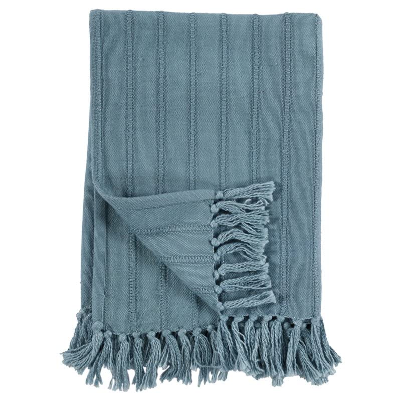 Kosas Home Hendri 50X70 Cotton And Viscose Throw Blanket In Sea Blue