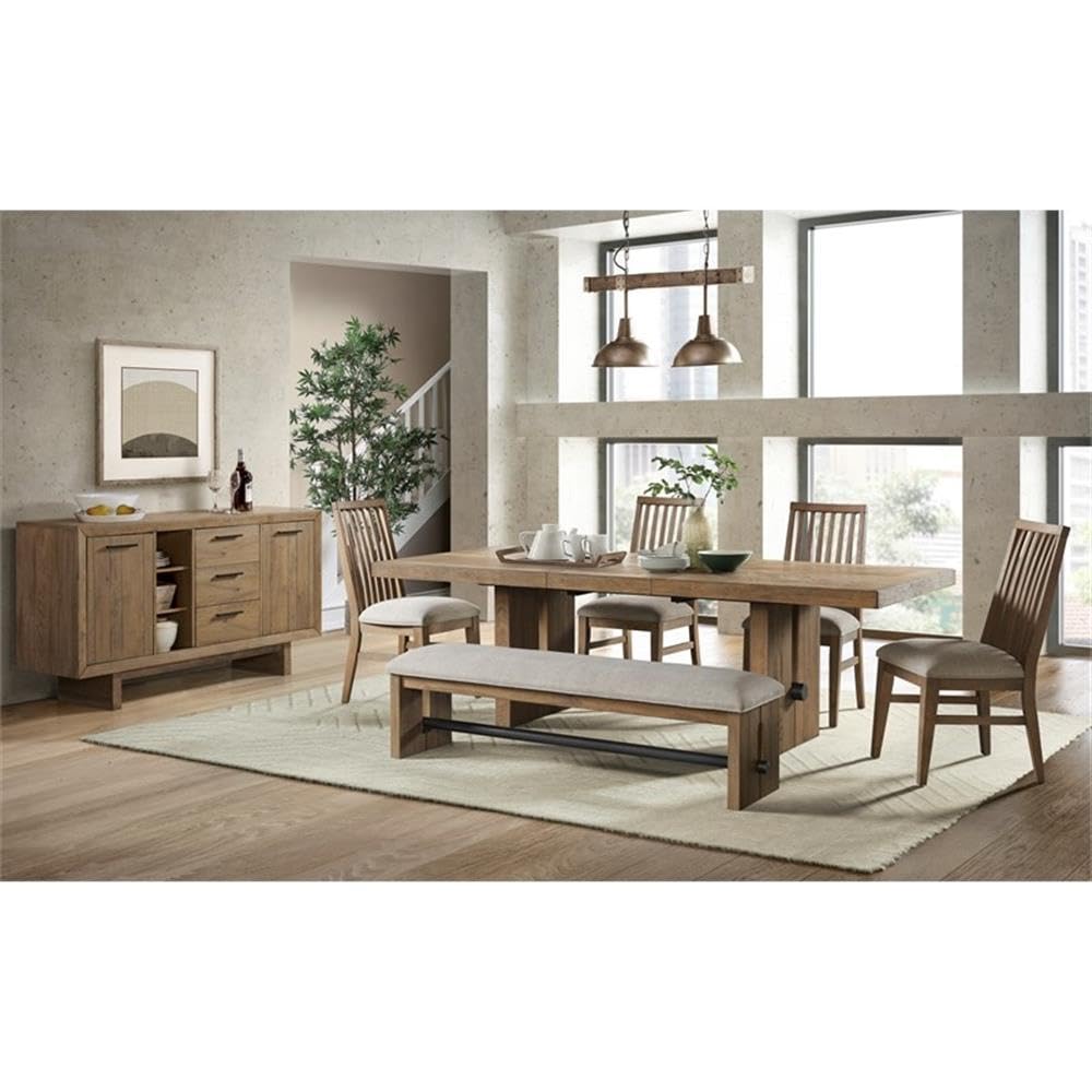 Intercon Landmark Backless Bench with 2 Legs, Weathered Oak