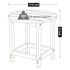 Lzrs Round Adirondack Side Table End Table, Outdoor Side Tables For Patio, Backyard,Pool, Indoor Companion, Easy Maintenance & Weather Resistant(White)