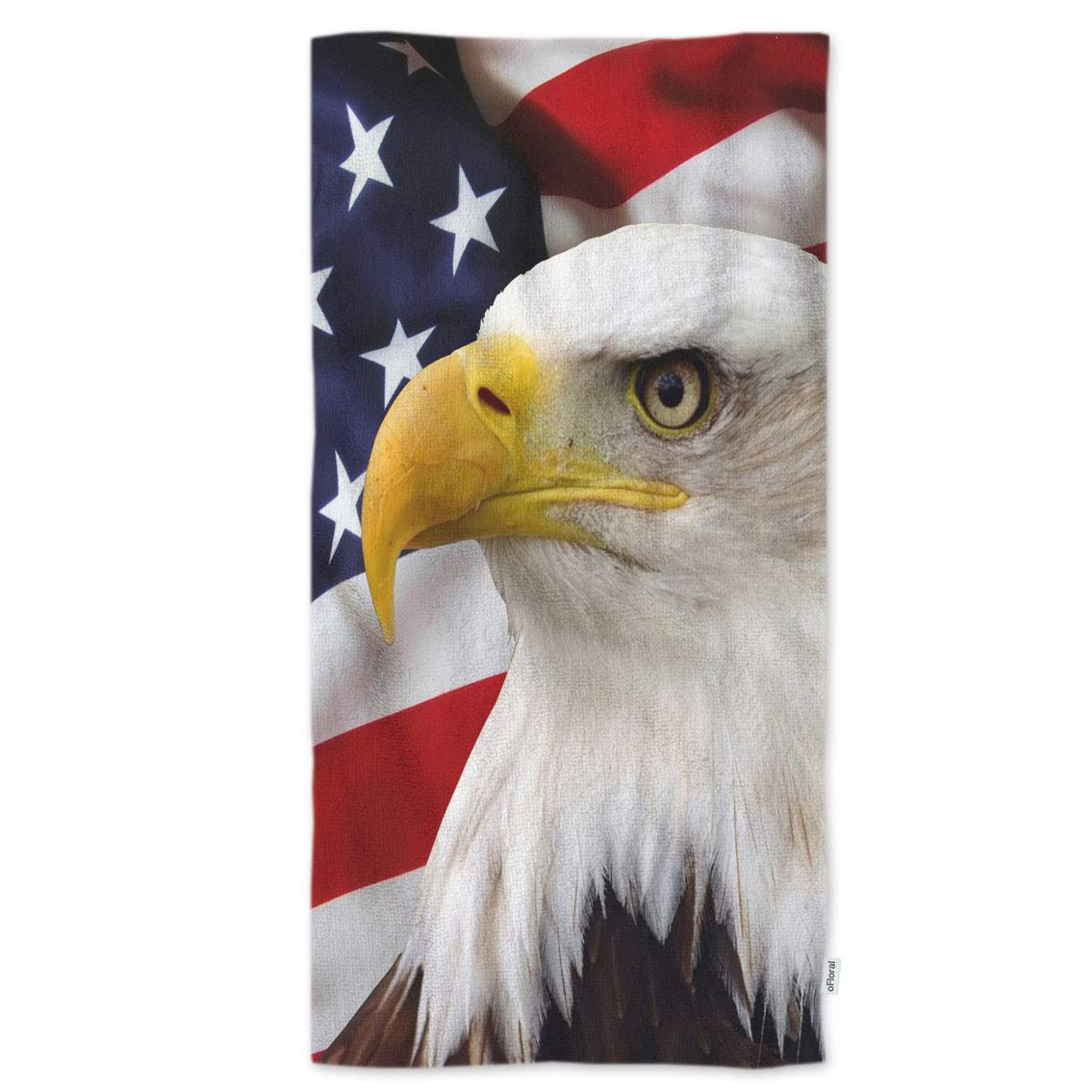 oFloral Hand Towels American Bald Eagle USA Flag,Soft Comfortable SuperAbsorbent Towel for Bath/Kitchen/Yoga/Golf/Hair Towel fo