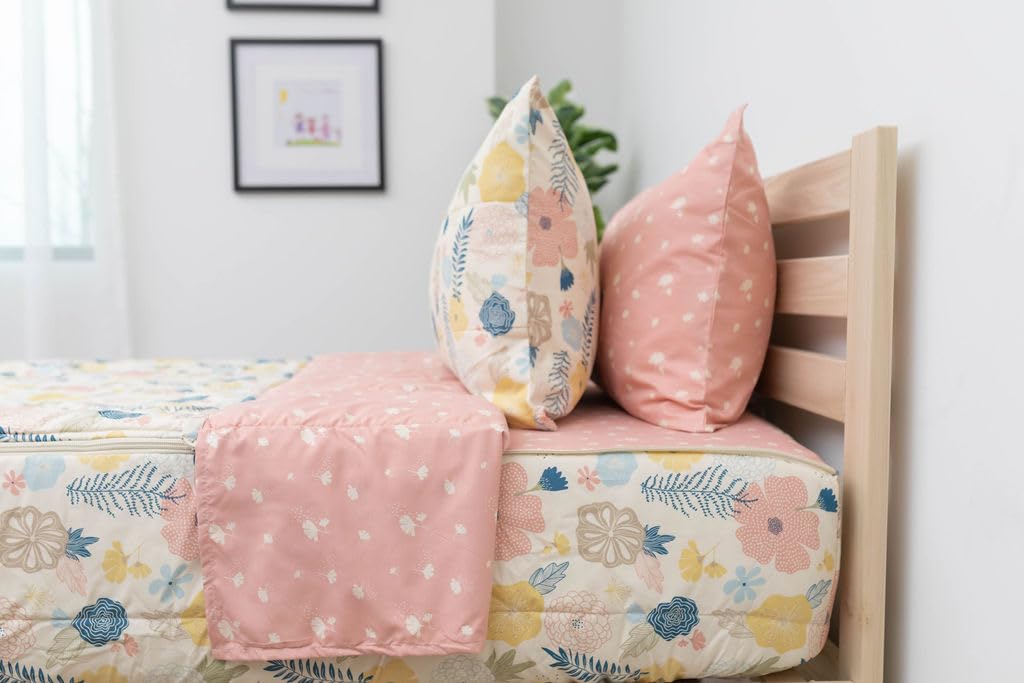 Beddy's Flower Blossoms Girls Durable Zipper Bedding, Bed in a Bag, Floral Sheets and Comforter, Easy to Make and Wash, Includes