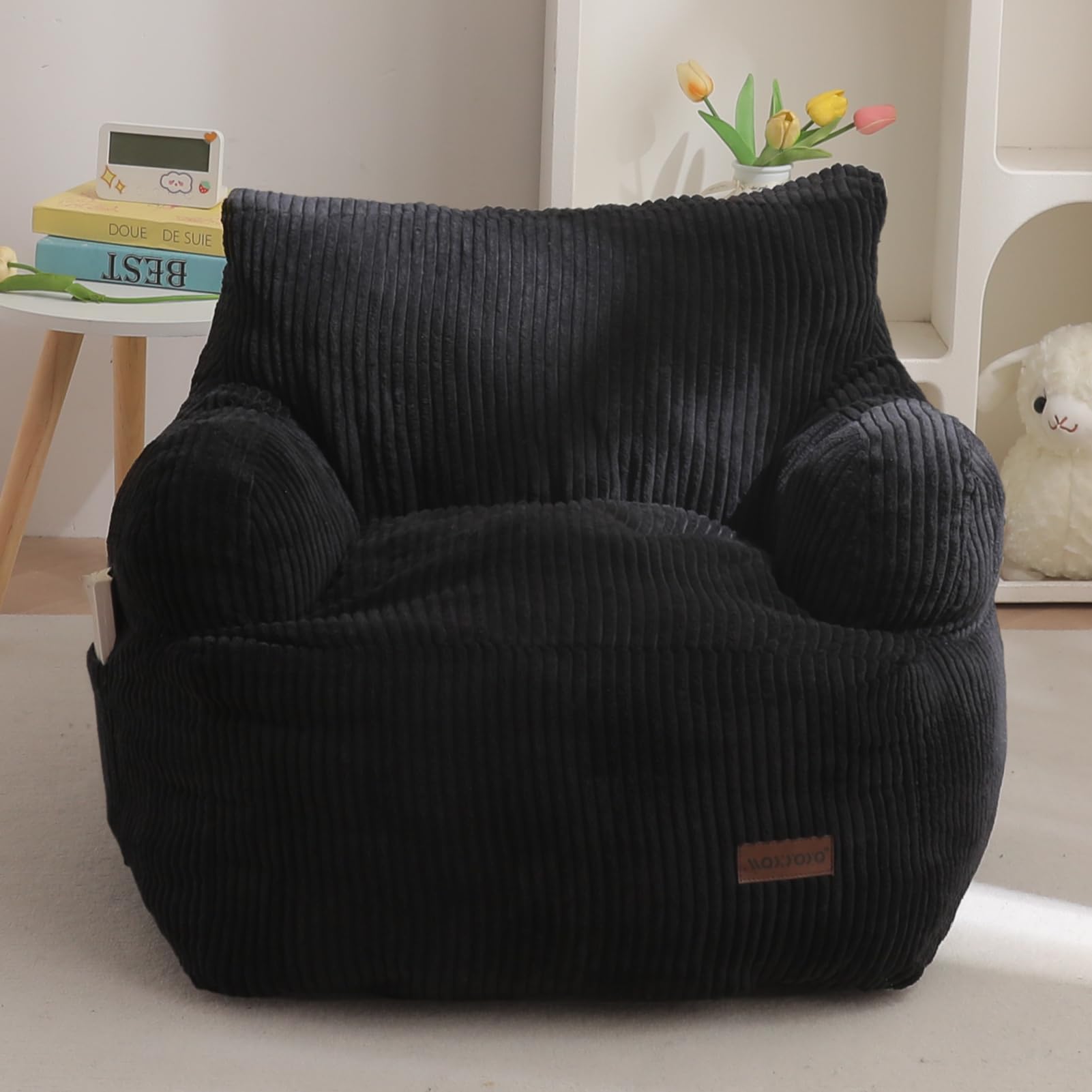 MAXYOYO Kids Bean Bag Chair, Stuffed Toddler Bean Bag Sofa with Filler Bean Bag Chair for Boys and Girls, Lazy Sofa with Pocket 