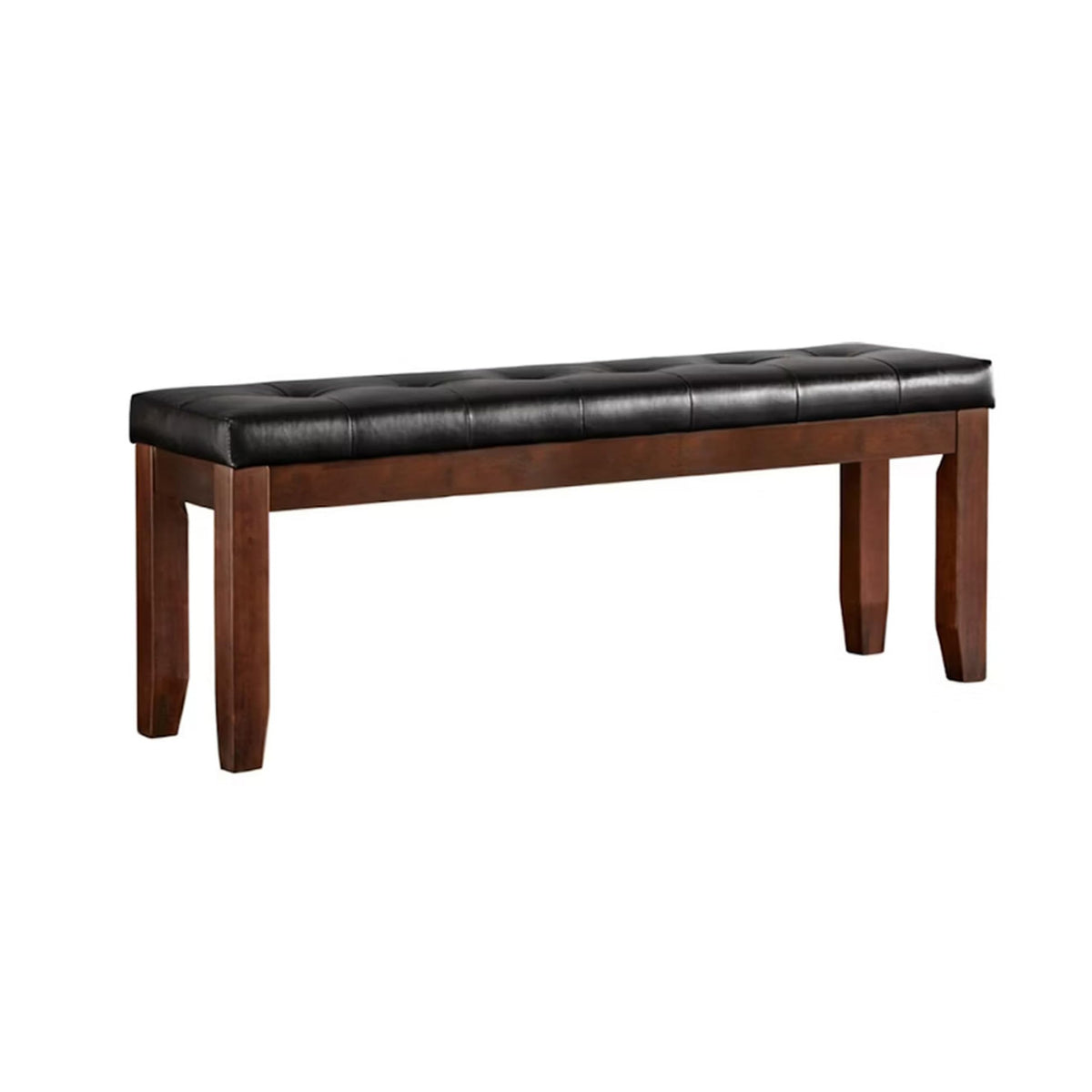 Benjara Benzara Wooden Bench With Tufted Seat, Brown,