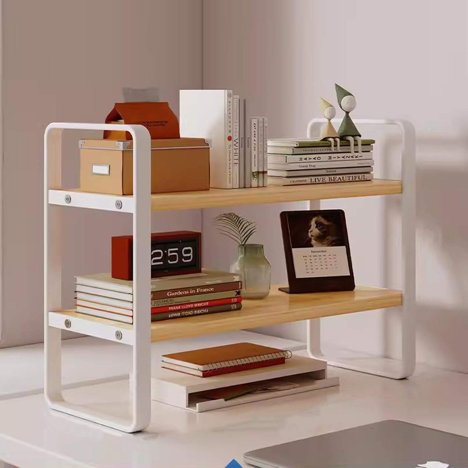 Arhat Organizers Desk Organizer Shelf With DoubleLayer Storage  Books, Folders, Headphones, Stationery & Decor Rack For Home O