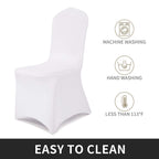 Peomeise Stretch Spandex Chair Cover For Wedding Party Dining Banquet Event (White, 25)
