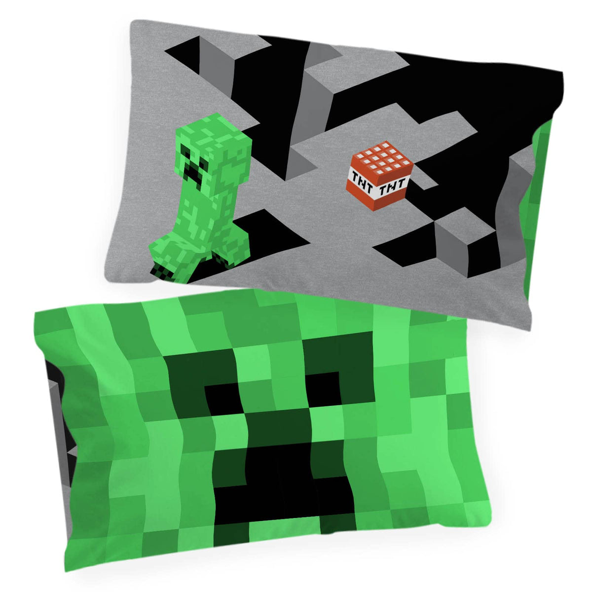 Jay Franco Minecraft Lone Creeper 1 Pack Pillowcase - Double-Sided Super Soft Bedding