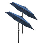 Simple Deluxe 2 Pack 7.5' Patio Umbrella Outdoor Table Market Yard Umbrella With 6 Sturdy Ribs For Backyard, Pool, Garden, Deck, Blue