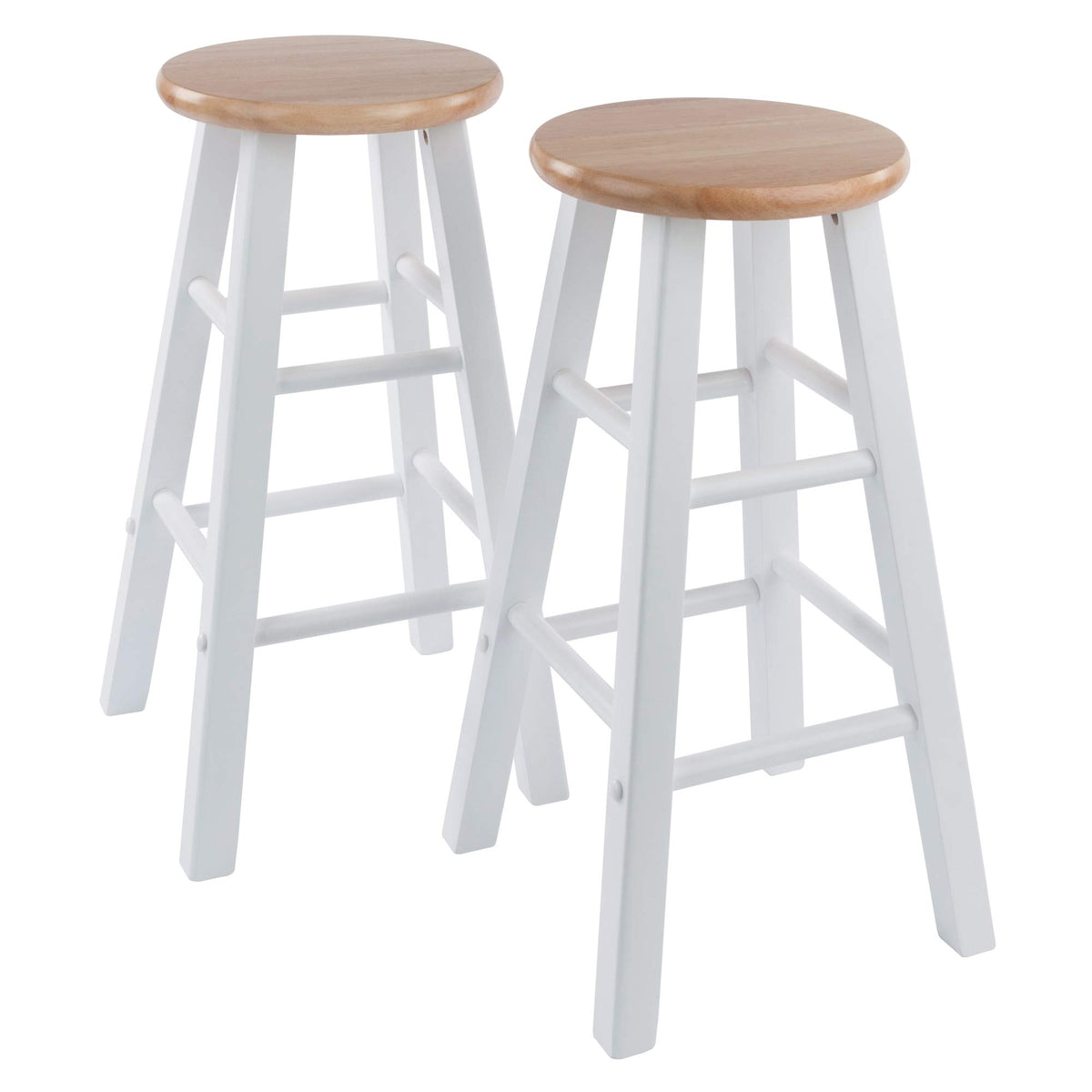 Winsome Element Counter Stools, Natural & White, 24&quot;, 2 Piece Set