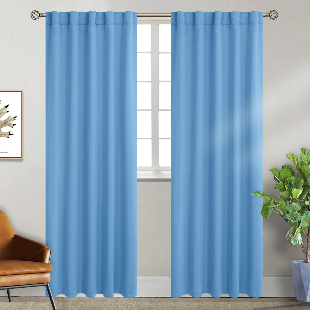 Bgment Rod Pocket And Back Tab Curtains For Bedroom - Thermal Insulated Room Darkening Curtains For Living Room, 2 Window Curtai