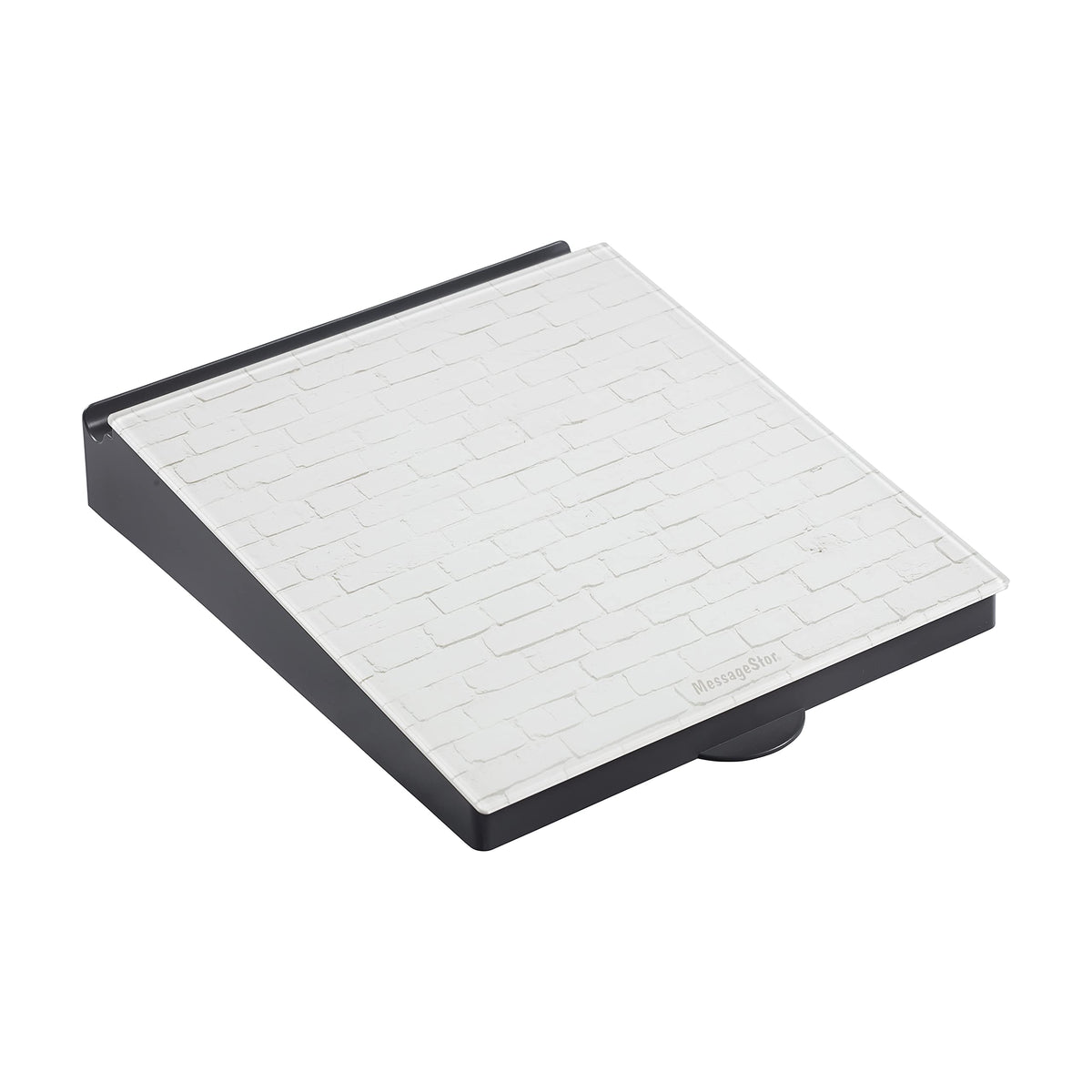 Ecr4Kids Messagestor Dry-Erase Glass Board Memo Station, Desk Organizer, White Brick